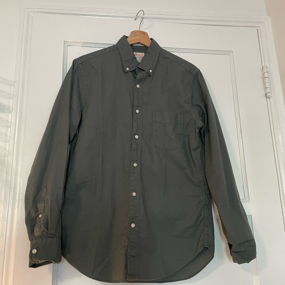 J.Crew Slim Broken-in organic cotton oxford shirt in Forest Green - Small